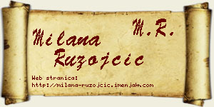 Milana Ružojčić vizit kartica